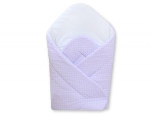 Babynest with stiffening- Hanging Hearts white polka dots on lilac